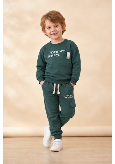 Ahengim Erkek Çocuk Pamuklu Baskılı 2 Li Takım Sweatshirt Eşofman Altı 1-4 Yaş Ak122 Koyu Yeşil Ahengim Erkek Çocuk Pamuklu Baskılı 2 Li Takım Sweatshirt Eşofman Altı 1-4 Yaş Ak122 Koyu Yeşil