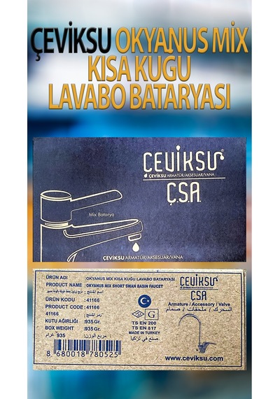 Okyanus Mix Kısa Kuğu Lavabo Bataryası Krom