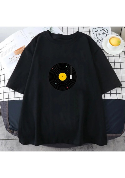 Startmore Beyaz Vintage Müzik Grafik Baskı Retro Yetişkin Tshirt Moldova Üs Siyah