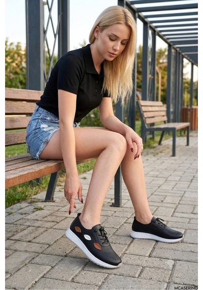 Mcaserıng Lüx Ortopedik Tabanlı Günlük Spor Kadın Babet Sneaker Ayakkabısı Özel Numara 41 -42 Siyah Mcaserıng Lüx Ortopedik Tabanlı Günlük Spor Kadın Babet Sneaker Ayakkabısı Özel Numara 41 -42 Siyah