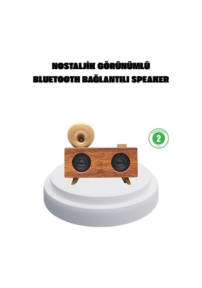 Mey İthalat Çift Hoparlörlü Bluetooth Gramofon Speaker Fm Radyo, Usb, Sd Kart Ve Aux Girişli
