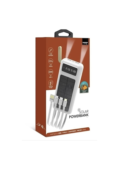20.000 Mah Powerbank / Solar Güneş Enerjili / Işıklı / Dijital Gö Diğer