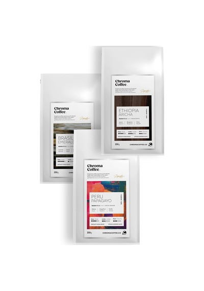 Chroma Coffee Signature Series Çekirdek Kahve Seti-5 %100 Nitelikli Arabica 3x250gr Çekirdek Kahve