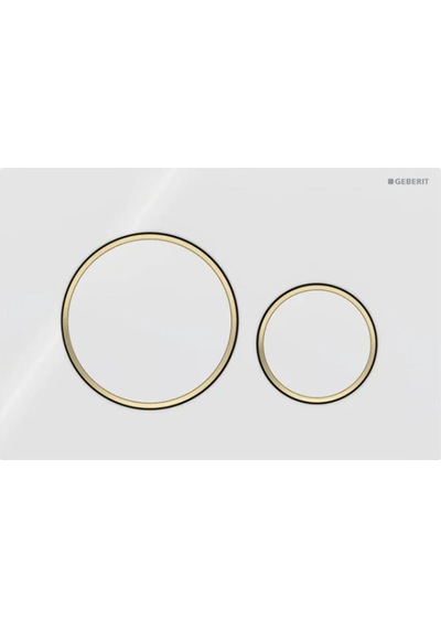 Geberit Kumanda Kapağı Sigma20 - Çift Basmalı - Beyaz / Altın / Beyaz Altın
