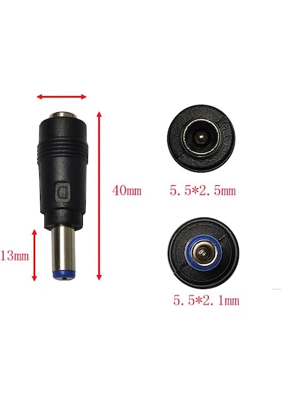 5 Adet Dc Power Jack Adaptör Çevirici 5.5x2.5 Mm Dişi - 5.5x2.1 Mm Erkek Dönüştürücü D Harf Kodlu