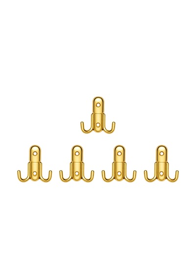 Roket Askı, Metal Vestiyer Askısı, Altin, Duvar Ve Dolap Askılığı 5'li Set Vidalı Altın