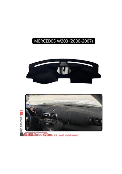 Mercedes W203 2000-2007torpido Koruma Halısı Siyah Kenar