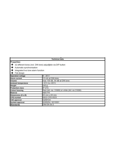 31689 Cs200 R Elektronik Siren 1 Metrede 106Db(A)