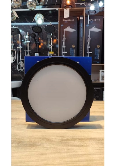 24 Watt Oval Siyah Kasa Beyaz Işık Sıva Üstü Led Panel 6500k Beyaz Beyaz Işık