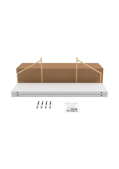 Duvar Rafı Kitaplık Mutfak Banyo Yaşam Alanı 20 X 70 Cm 2 Adet Beyaz Altın Kollu