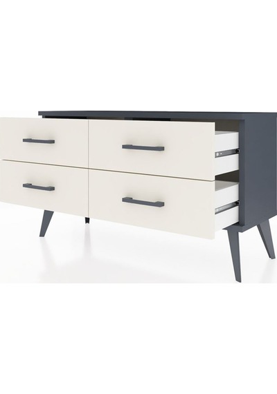 Arges Şifonyer 4 Raflı 88x30x48 Antrasit-antrasit/aytaşı Antrasit/aytaşı