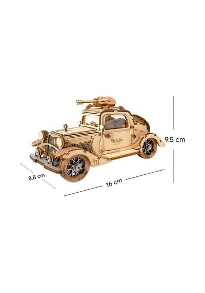Vintage Car 3d Puzzle Ahşap Minyatür Maket Kiti Dıy Kendin Yap