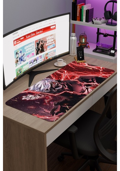 Tokyo Ghoul Anime V5 - 90x40 Xxl Gaming Kauçuk Kaymaz Taban Mouse Pad Fare Altlığı