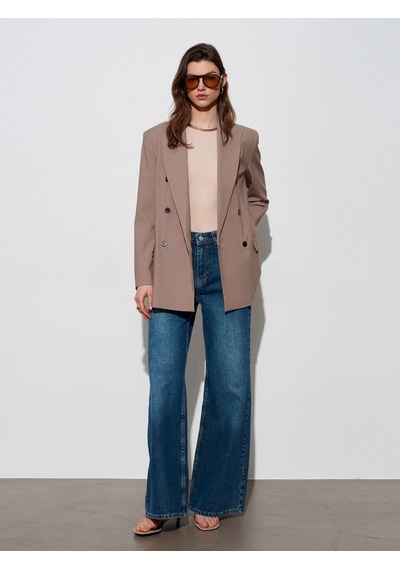 Dilvin 60798 Blazer Ceket-koyu Vizon