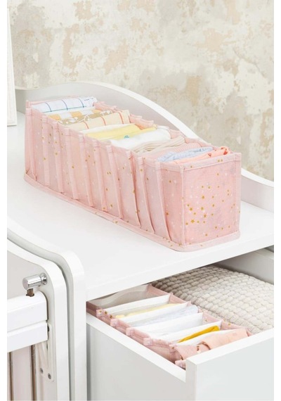 Baby Akordiyon Organizer Çekmece Düzenleyici Small, Pembe Desenli