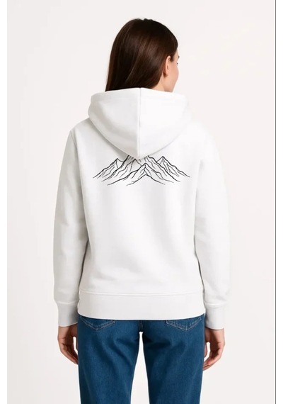 Butik İstanbul Nihilist Penguen Özel Tasarım Oversize Kapüşonlu Sweatshirt - Beyaz