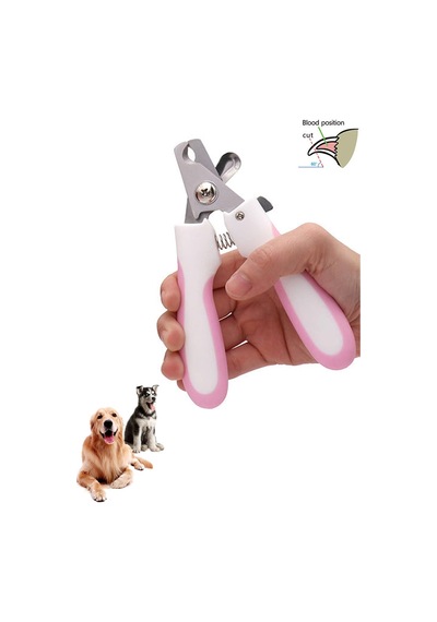 Çelik Uçlu Pembe Kedi Köpek Büyük Tırnak Makası Cin314pm