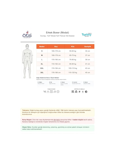Öts Erkek Tekli Modal Boxer Görünmez Ten Rengi İz Yapmayan Rahat 2708