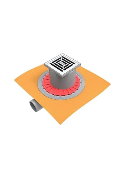 Hüppe Masterx Yalıtımlı Noktasal Su Gideri 10x10 Titanyum Siyah Yandan Çıkışlı