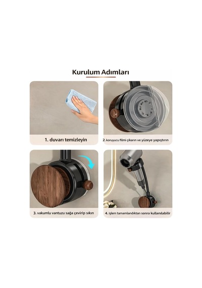 Microcase Ayarlanabilir Vantuzlu Esnek Saç Kurutma Makinası Askılığı Organizer Al5482