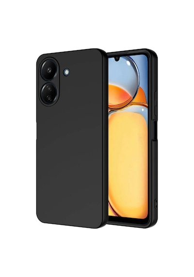 Fibaks Redmi 13c-poco C65 Uyumlu Kılıf Kadife Lansman Soft Yumuşak Liquid Silikon Kamera Korumalı Kapak Siyah