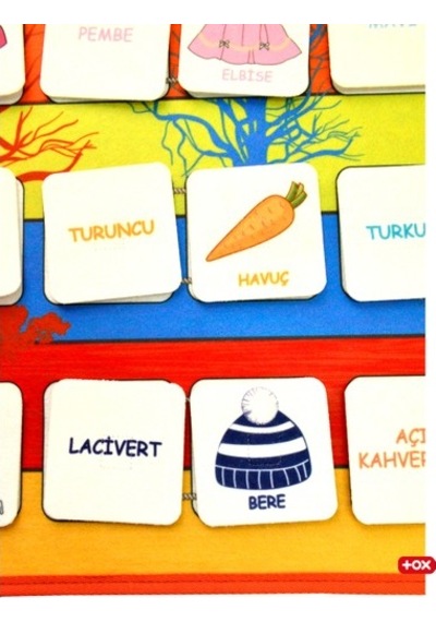 Tox Renkleri Öğreniyorum Keçe Cırtlı Duvar Panosu . Eğitici Oyunc