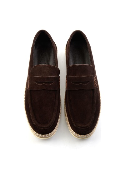 Kahve Hakiki Deri Erkek Loafer Ayakkabı E01698198602