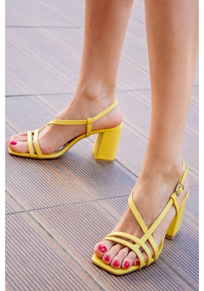 Fox Shoes Sarı Kadın Topuklu Ayakkabı H922741009