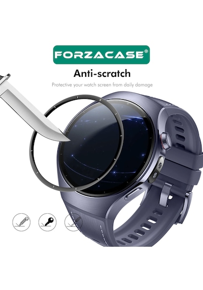 Forzacase Huawei Watch 5 46mm İle Uyumlu Çerçeveli Tam Kaplayan 3d Pet Ekran Koruyucu Film - Fc016