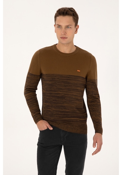 U.S. Polo Assn. Erkek Slim Fit Bisiklet Yaka Haki Kazak 50314970-VR027