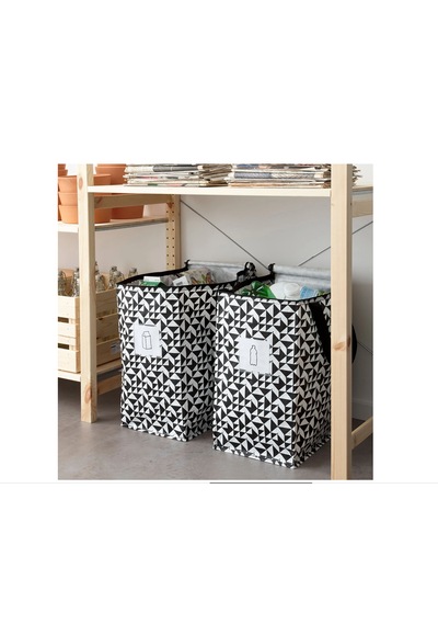 Ikea Knalla Çanta , Siyah-beyaz, 47 Lt