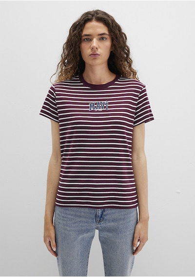 Mavi - Mavi Logo Baskılı Bordo Tişört 1613562-87982 Bordo