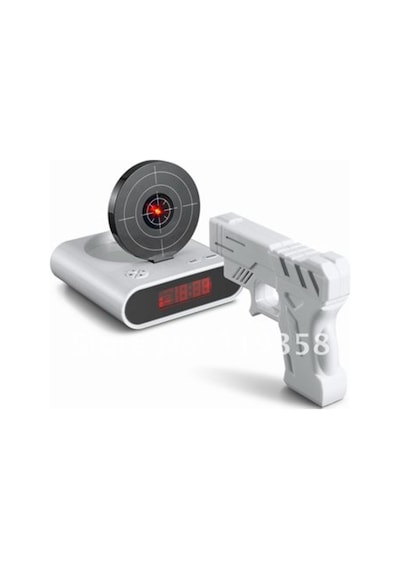Uzaktan Tabancalı Alarm Saat Lcd Ekran Gun Alarm Clock