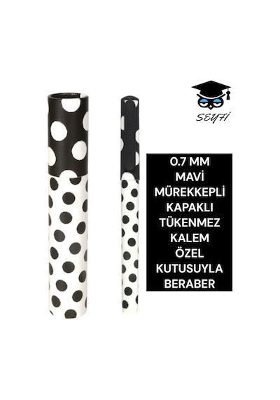 0.7 Mm Mavi Mürekkepli Kapaklı Tükenmez Kalem Özel Kutusuyla Beraber Puantiye