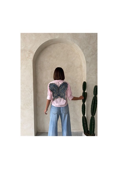 Verymoda Arkası Kelebek Detaylı Gömlek - D2787 Sarı