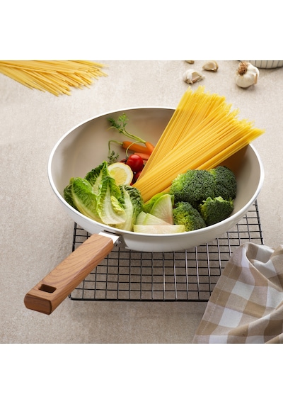 Schafer Ceramoni Seramik Wok Tava 28 Cm-krem