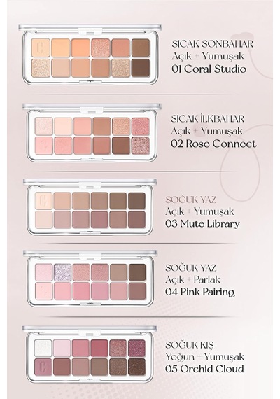 Hafif Dokulu Yoğun Renklere Sahip Göz Farı Paleti Pro Eye Palette Air 15 Tanning Brown Diğer