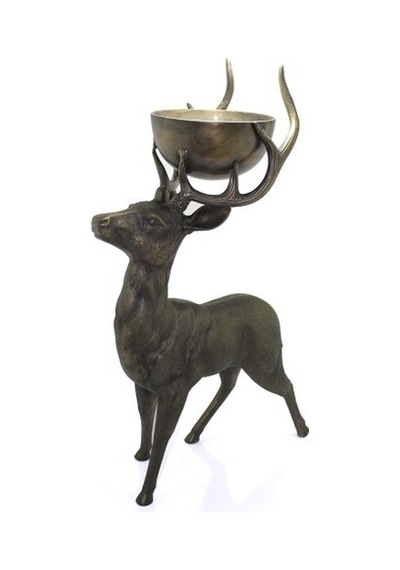 Metal Geyikli Kase 77 Cm Renkli