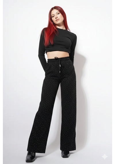 Unika Boutique Taşlı Pantolon siyah