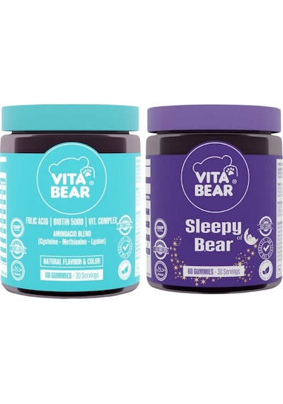 Vita Bear Sleepy Bear 60 Kapsül + Strong Hair Gummy Vitamin 60 Kapsül