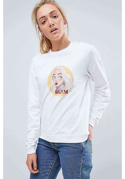 Skam Noora Baskılı Beyaz Kadın Sweatshirt (534806234)