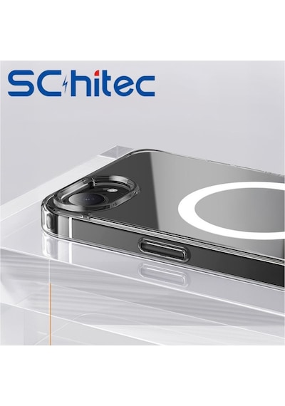 Schitec Apple Uyumlu iPhone 16e Magsafe Özellikli Şeffaf Kılıf