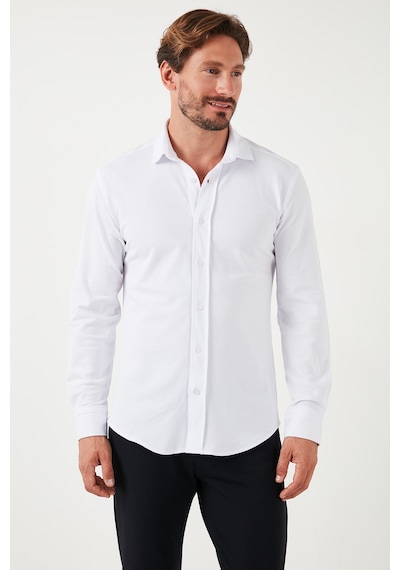 Buratti % 100 Pamuk Regular Fit Erkek Gömlek Cf25W113650 Beyaz