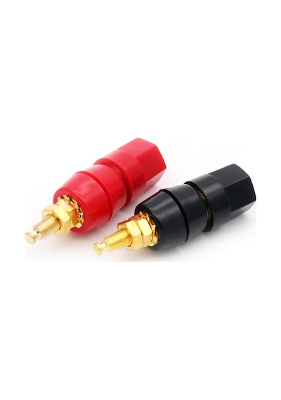 4mm Banana Soket Terminal Çifti Kırmızı Siyah Hexagon Konnektör Hoparlör Güç Kaynağı Amflikatör Bağ
