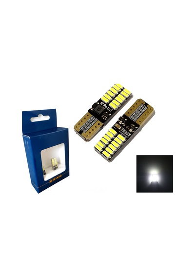T10 Led Ampul 24 Ledli Canbuslı Park Ampulü Beyaz 2'li