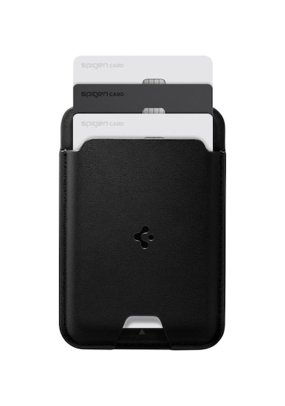 Spigen Apple Magsafe Apple iPhone Uyumlu 15 / Apple iPhone Uyumlu 14 / Apple iPhone Uyumlu 13 / Apple iPhone Uyumlu 12 Serisi İçin 3 Kart Hazneli Cüzdan Valentinus Black - Teşhir