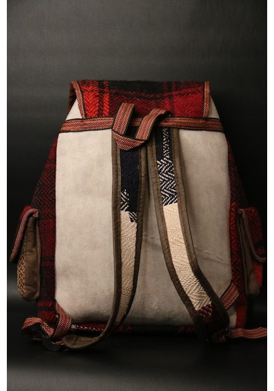 Pujiva Etnik 4cep Sırt Normal Dokuma Kilim Sırt Çanta En:35/boy:40 Cm Çok Renkli