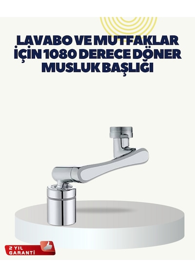 Çok Yönlü Dönebilen Musluk Başlığı 2 Fonksiyonlu Su Akışı Standart