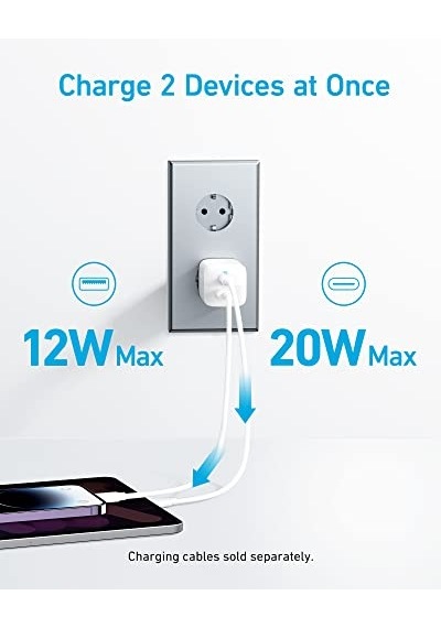 Anker 323 Usb-c & Usb-a Şarj Cihazı 33w, Powerdelivery, Activeshield Güvenlik Sistemi,%45 Daha Küçük