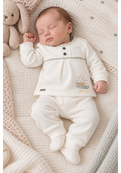 Babyhola %100 Pamuk Erkek Bebek Alt Üst Takım 13748 Gri